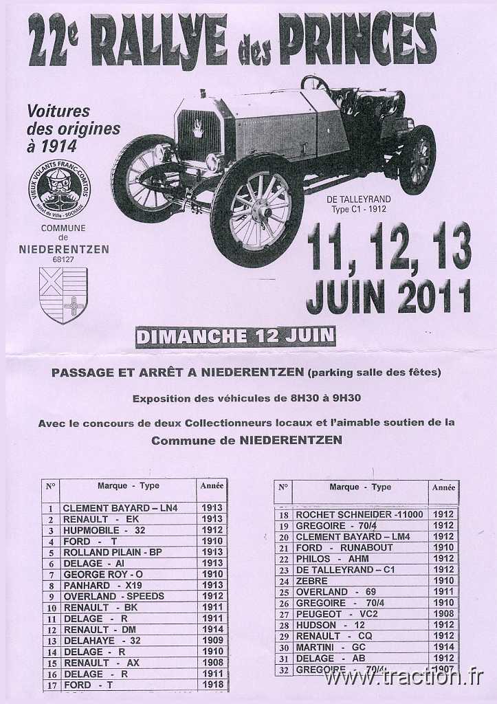 2011_rallye_des_princes (2).jpg - 12/06/2011 - 68127 NIEDERENTZEN 22ème RALLYE des PRINCES - Affiche 11, 12, 13 Juin 2011 liste des participants